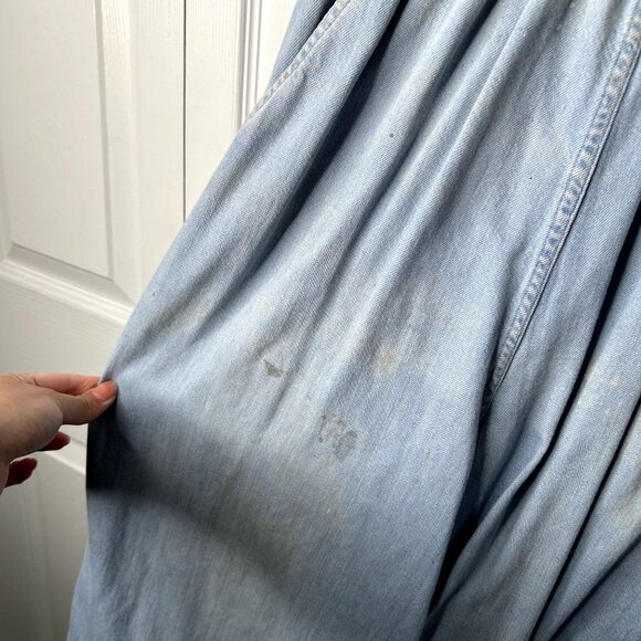 Sea New York Dakota Blue Cotton Smocked Wide Leg Crop Jumpsuit Women's Size 6 - Picture 4 of 14